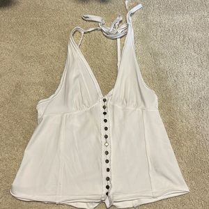 FREE PEOPLE - We The Free Size Small - Cotton Halter Tank White